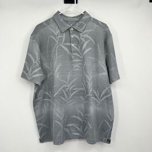 Mens Nat Nast Polo Shirt L Luxury Originals Tropical Hawaiian Gray White Golf